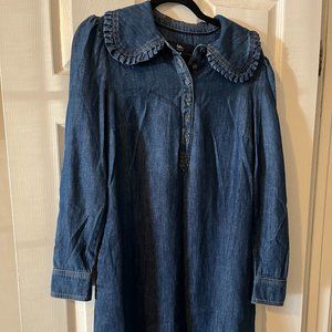 Boden statement collar denim dress
